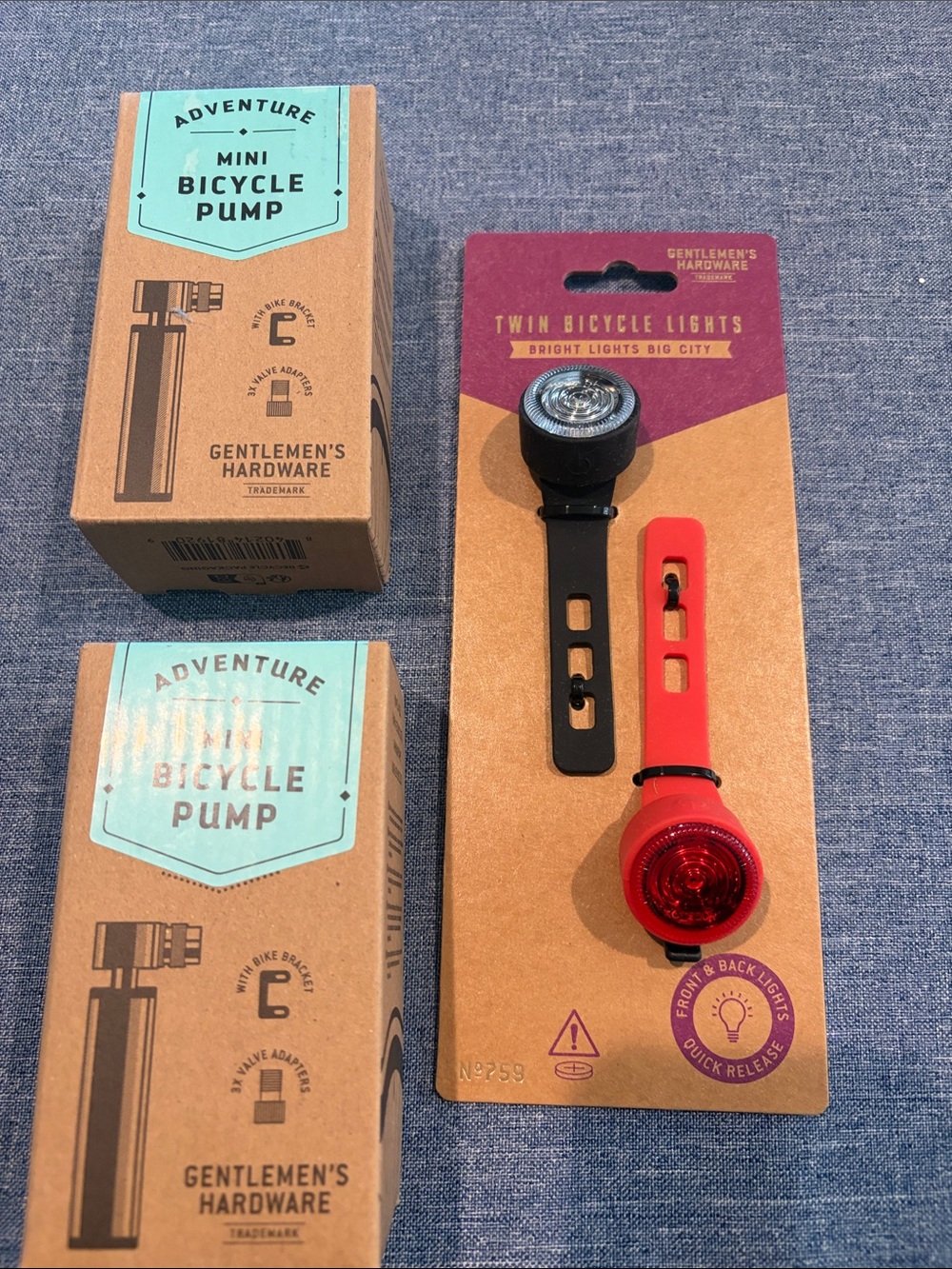 Red & Black Twin Bicycle Lights - Front & Back Safety Set